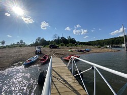 Ramp and kayak at blue waters resort