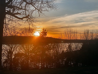 sunset on the lake